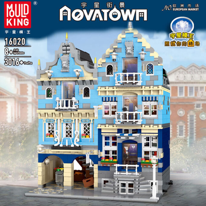 Mould King 16020 European Market with Lights