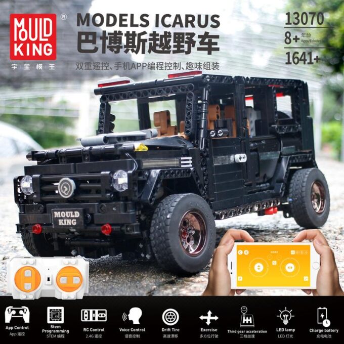 Mould King 13070 RC 1:10 Benz G65 with LED light kits