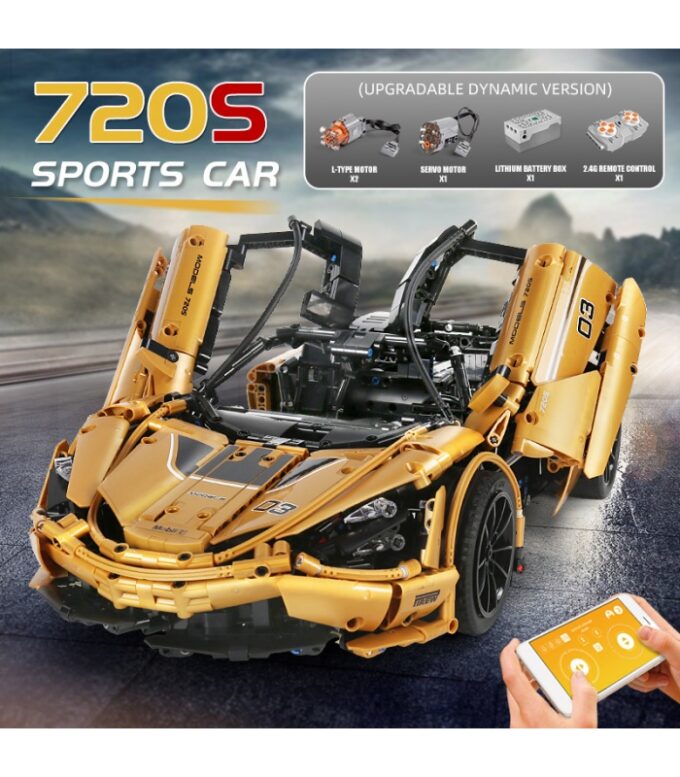 Mould King 13145S McLaren 720S Golden Sports Car - Image 2