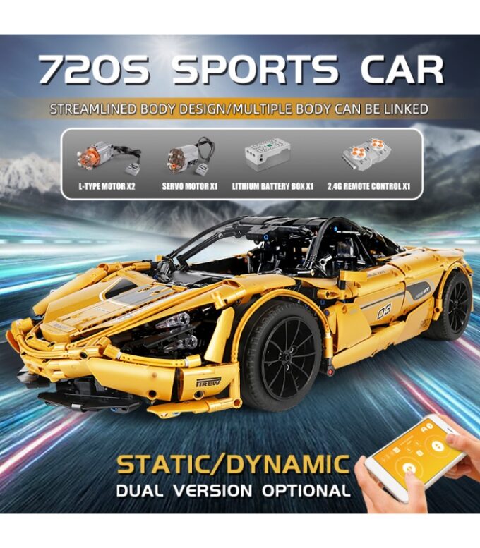 Mould King 13145S McLaren 720S Golden Sports Car - Image 3