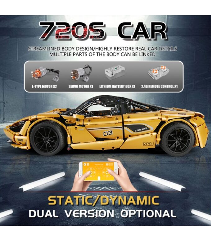 Mould King 13145S McLaren 720S Golden Sports Car - Image 4