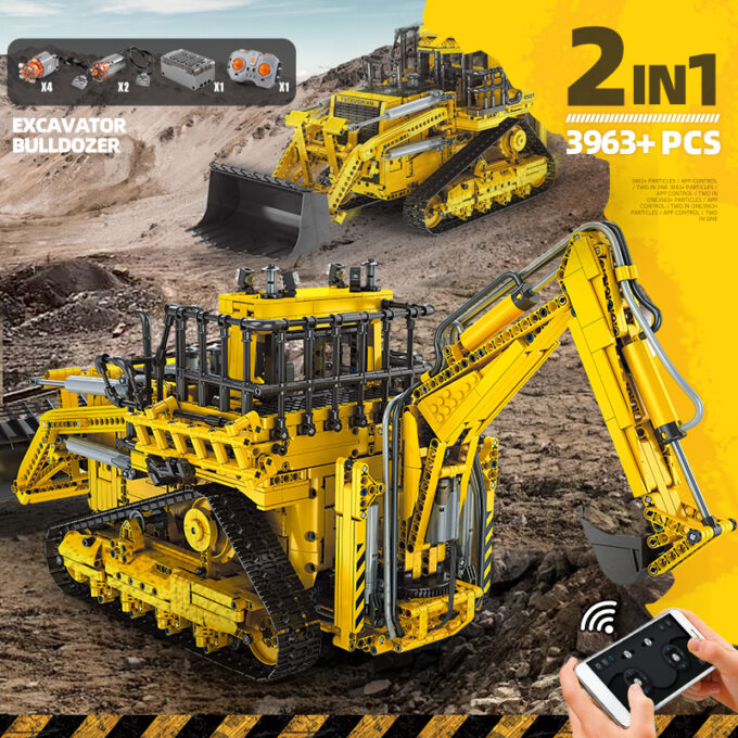 Mould King 17023 RC Pneumatic Bulldozer - Image 2