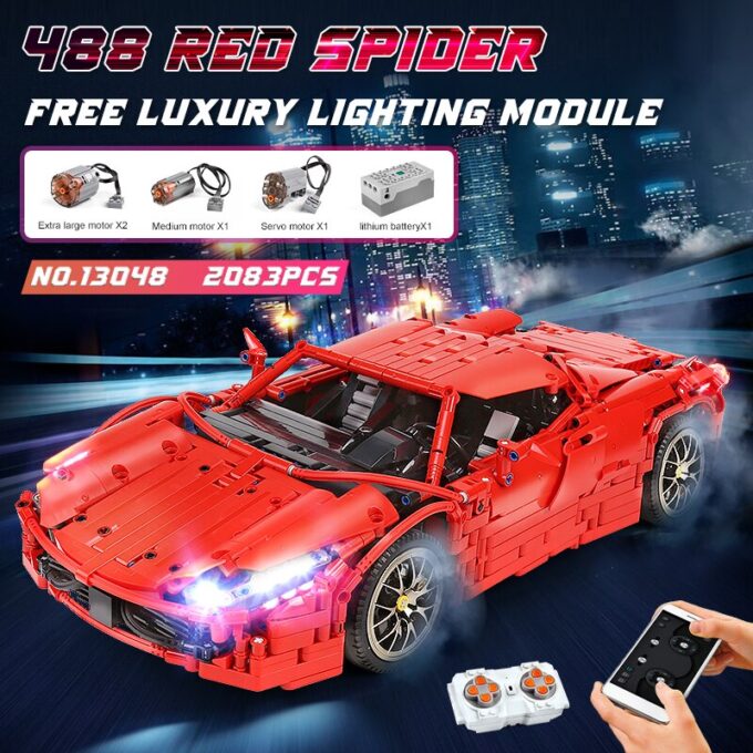 Mould King 13048 RC Red Spider Car Model - Image 2