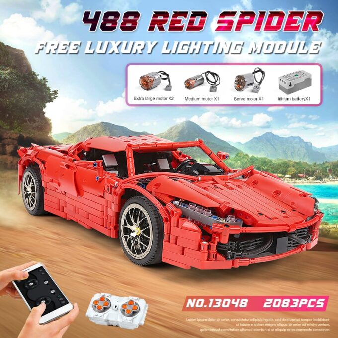 Mould King 13048 RC Red Spider Car Model - Image 3
