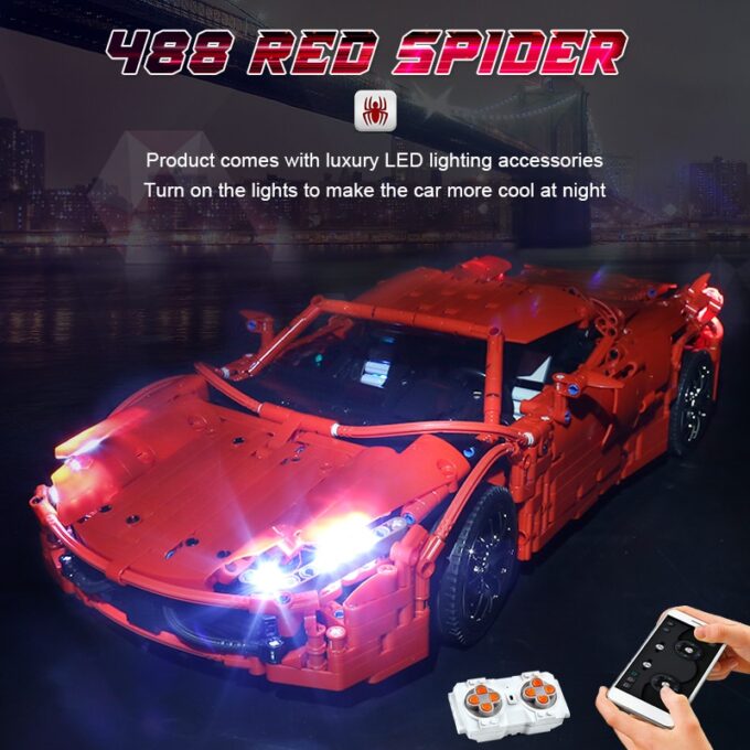 Mould King 13048 RC Red Spider Car Model - Image 4