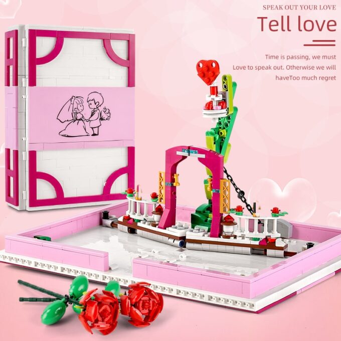 MOULD KING 10022 Building Blocks Creative Toys The MOC Romantic Love Proposal Wedding Book Model sets Bricks Valentine's Day Gift