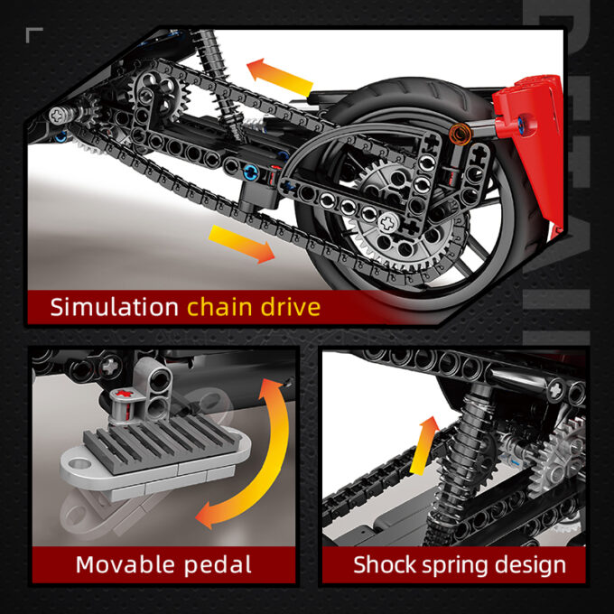 Mould King 23010 Motorcycle Speed Mechanical Vehicle - Image 4