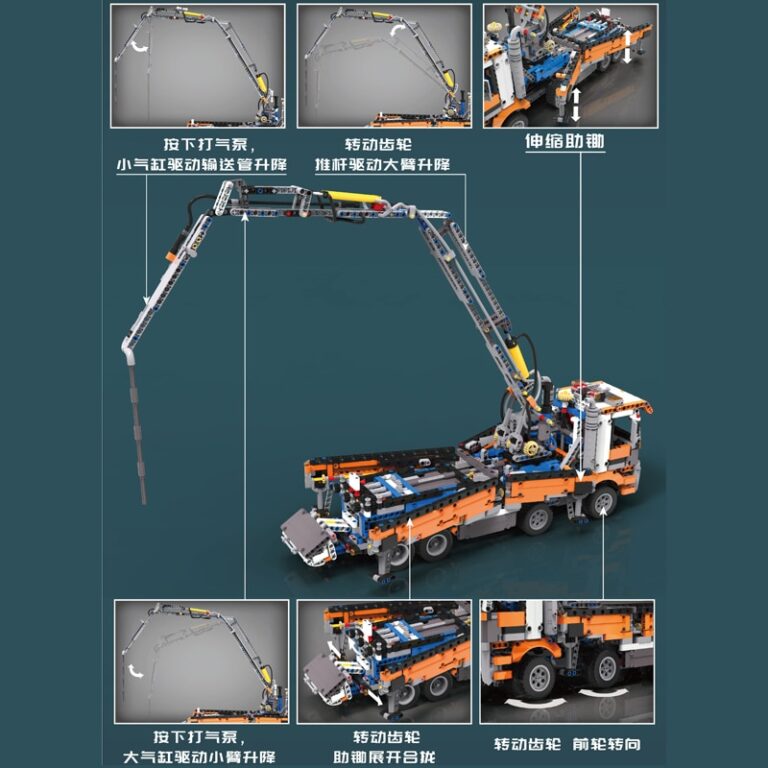 Mould King 19014 HeavyDuty Pneumatic Concrete Pump Truck Mould King UK Online Shop